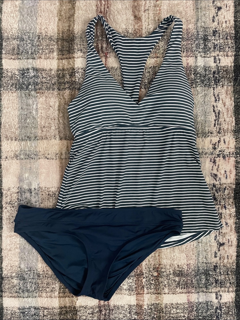 Carve Designs La Jolla S Tankini Top and M solid bikini bottoms